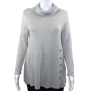 Misia Women’s Gray Cowl Neck Long Sleeve Pullover Sweater Size S